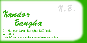 nandor bangha business card